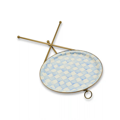 Courtly Check Enamel Tilt Accent Table