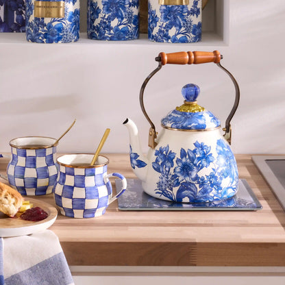 White Flower Market 2 Quart Tea Kettle