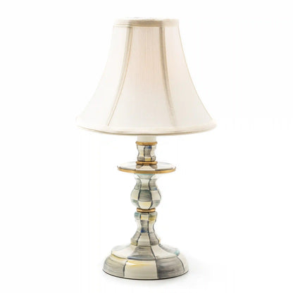 Mocha Check Candlestick Lamp