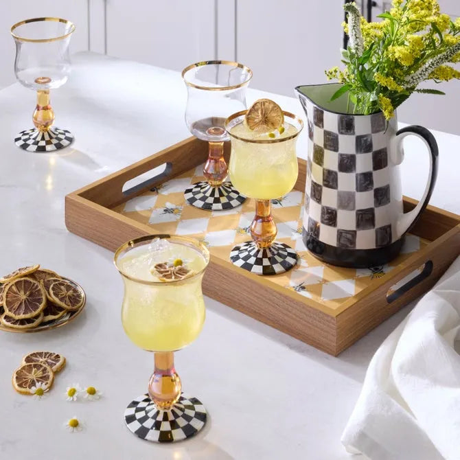 Courtly Check Wine Glass