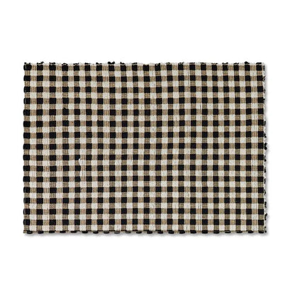 Natural, Black & White Checked 3' x 5' Rug