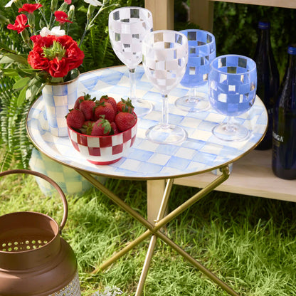 Courtly Check Enamel Tilt Accent Table