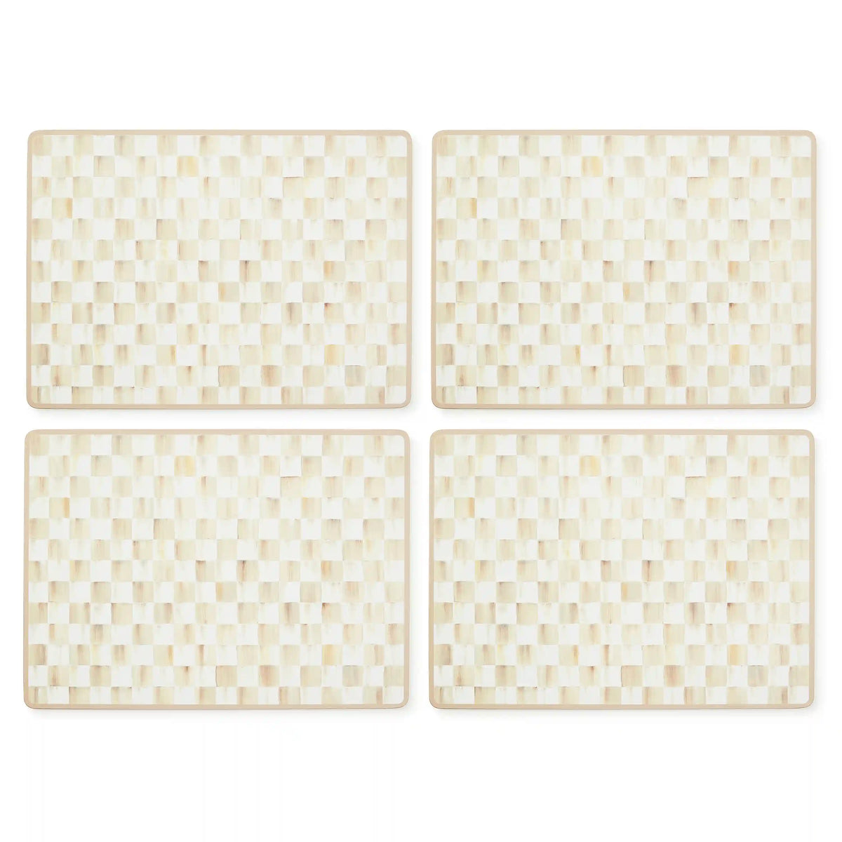 Mocha Check Cork Back Placemats, Set of 4