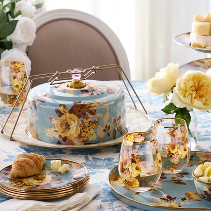 Wild Rose Brown Cake Carrier
