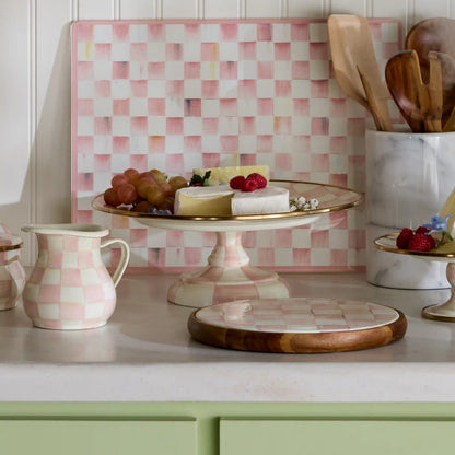 Sterling Check Mini Pedestal Platter