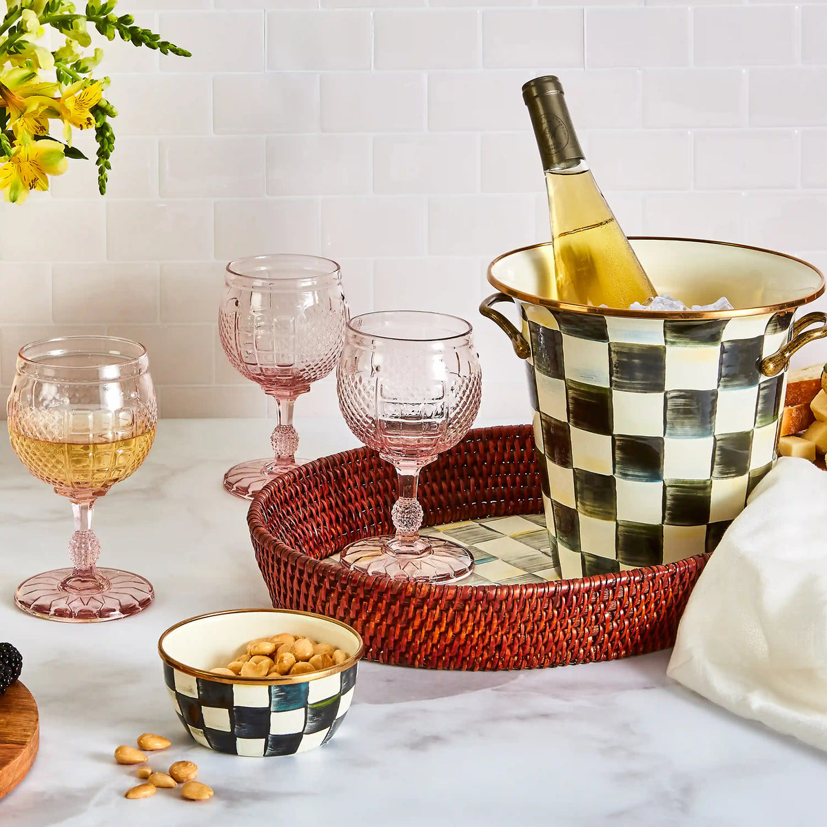 Violet Check Wine Cooler