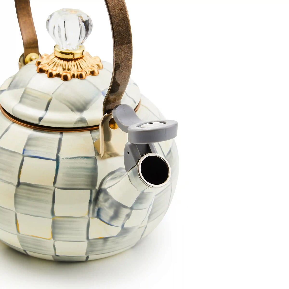 White Flower Market Whistling Tea Kettle