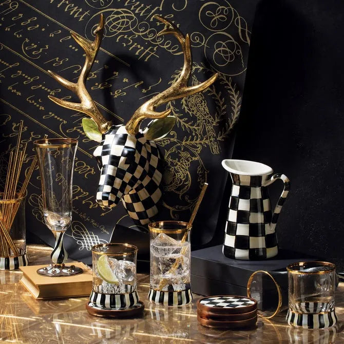 Courtly Check Enamel Coasters, Set of 4