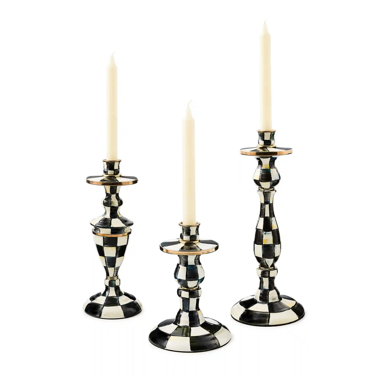 Violet Check Medium Candlestick