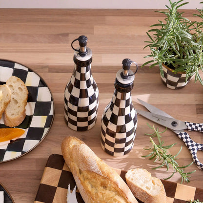 Mocha Check Farmhouse Oil Cruet