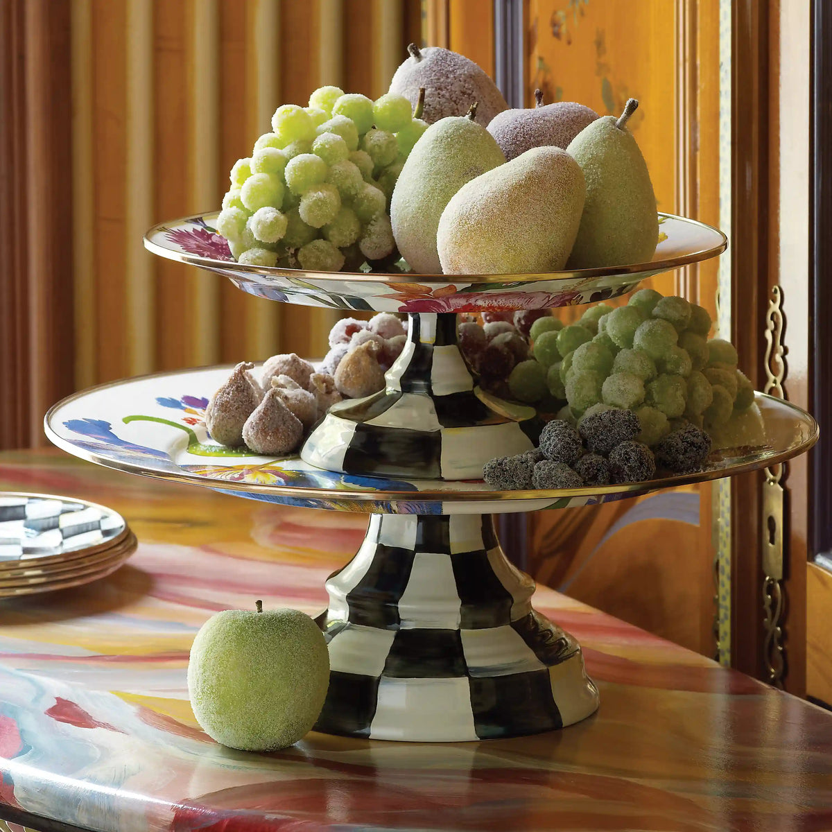 Wild Rose White Mini Pedestal Platter