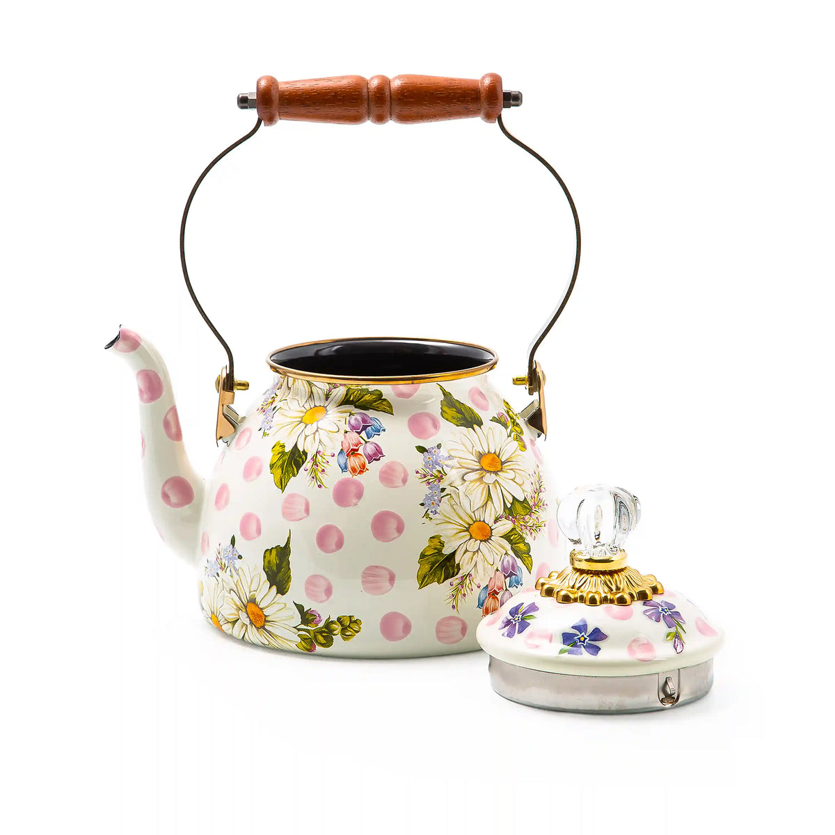 White Flower Market 2 Quart Tea Kettle