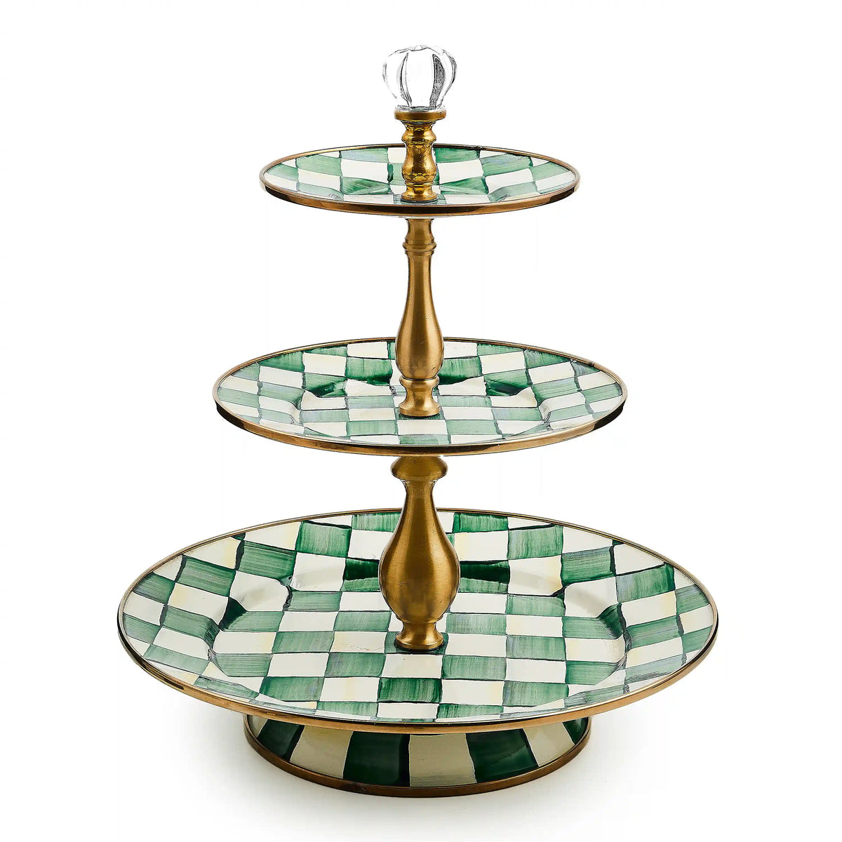 Mocha Check Three Tier Sweet Stand