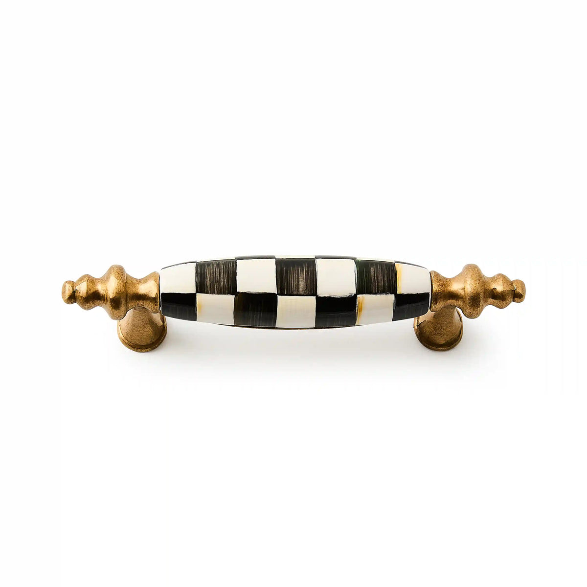 Violet Check Brass Drawer Pull