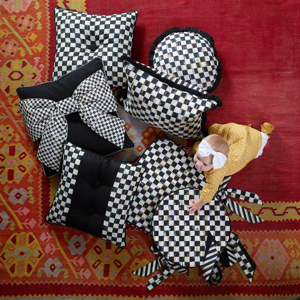 Mocha Check Chair Cushion