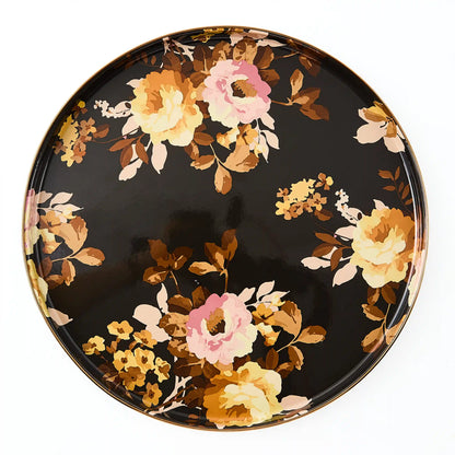 Wild Rose Slate Round Tray