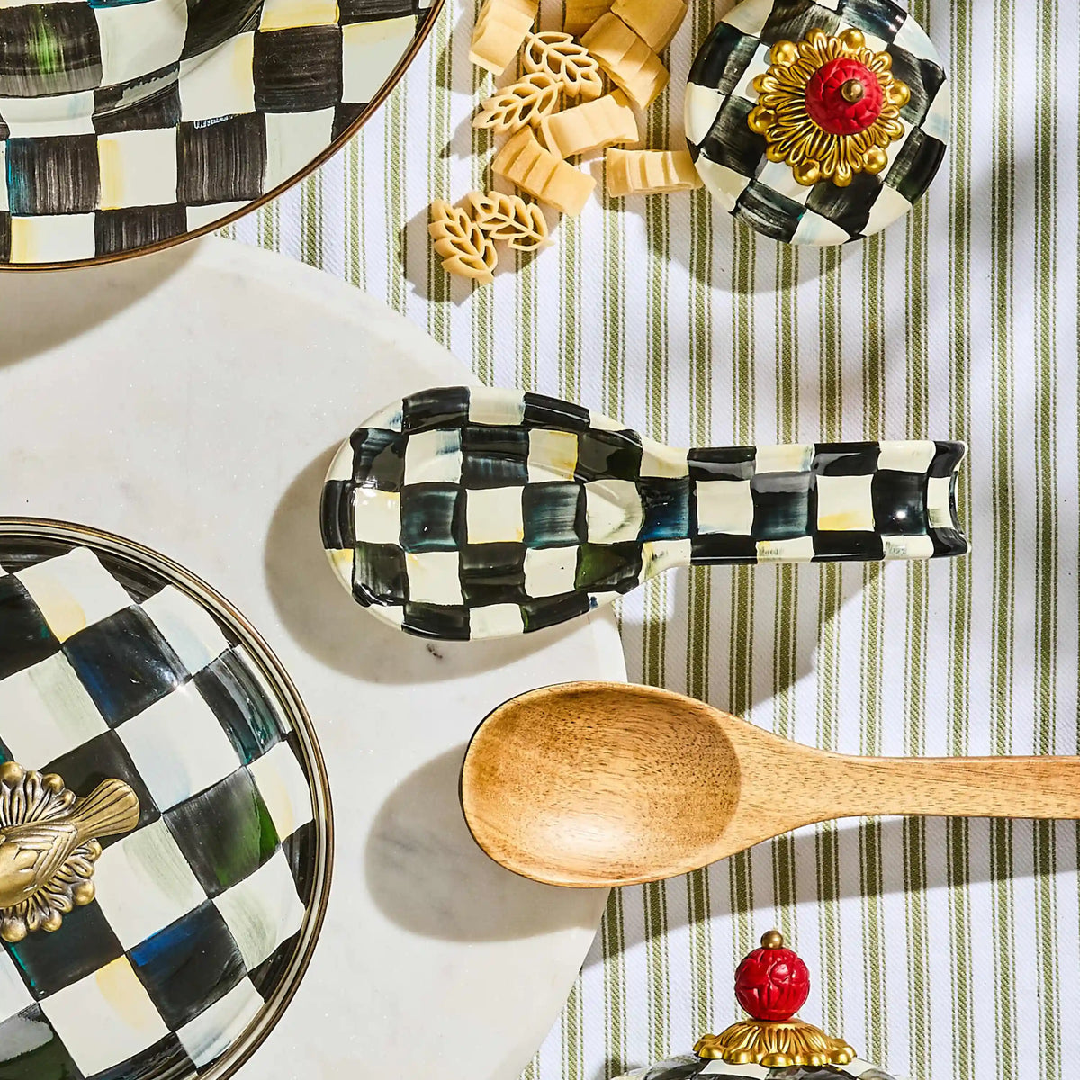 Emerald Check Spoon Rest