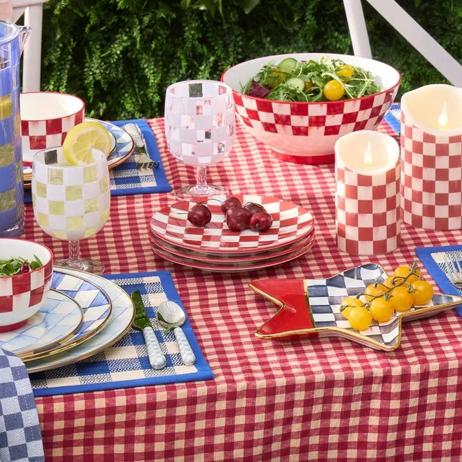 Cherry Check Salad Plates, Set of 4
