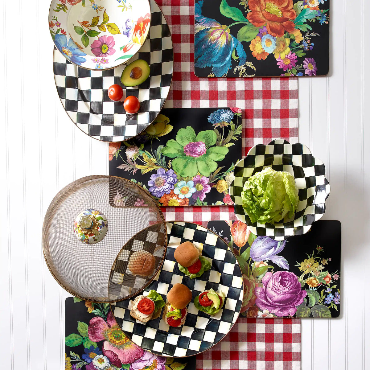 Emerald Check Serving Platter