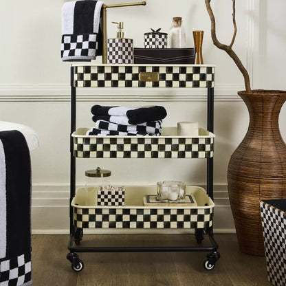 Violet Check 3-Tier Kitchen Cart