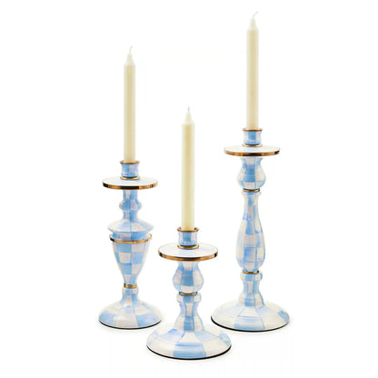 Emerald Check Large Candlestick
