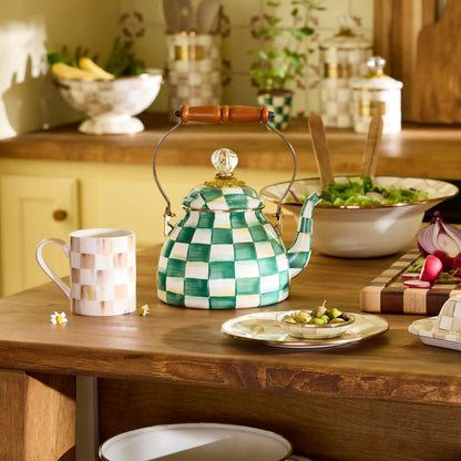Emerald Check 2 Quart Tea Kettle