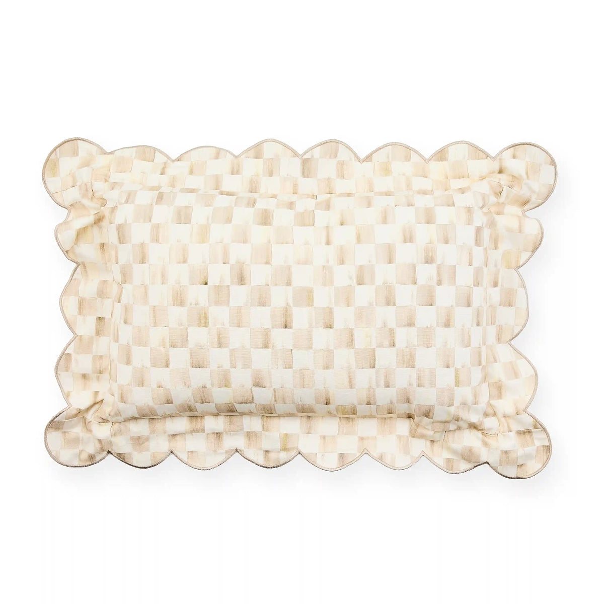Courtly Check Reversible Scalloped Throw Pillow