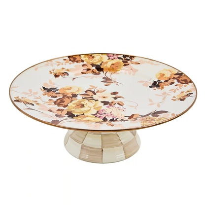 White Flower Market Large Pedestal Platter