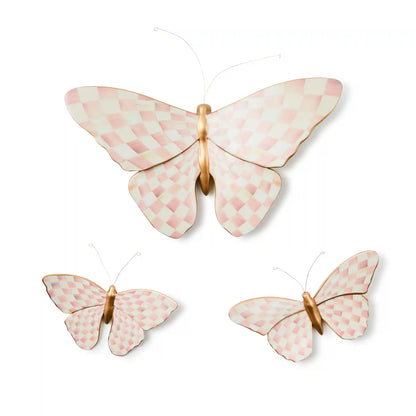 Violet Check Butterfly Wall Decor