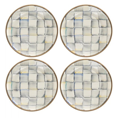 Emerald Check Appetizer Plates, Set of 4