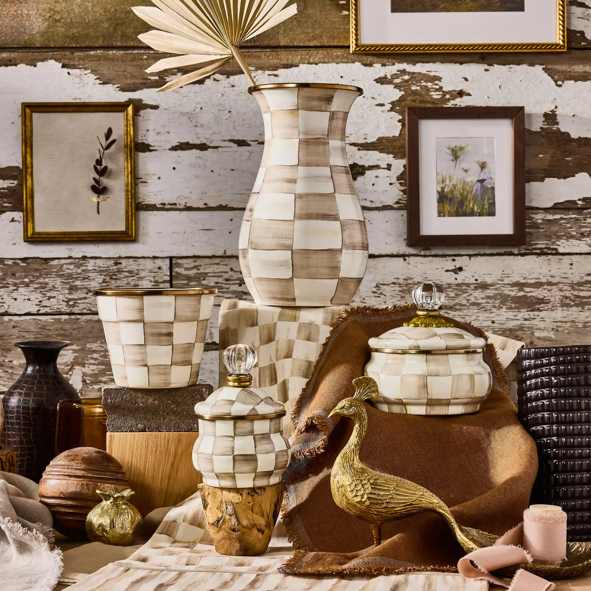 Sky Check Lidded Sugar Bowl