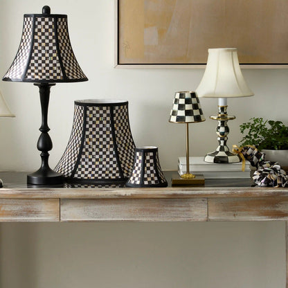 Mocha Check Chandelier Shade
