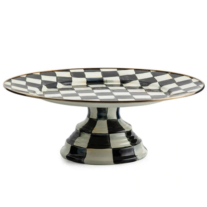 Sterling Check Mini Pedestal Platter