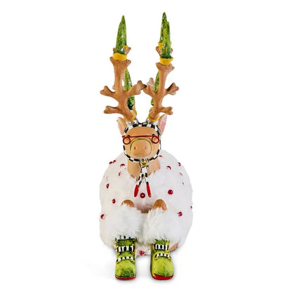 Patience Brewster Dash Away Sitting Blitzen Reindeer Figure