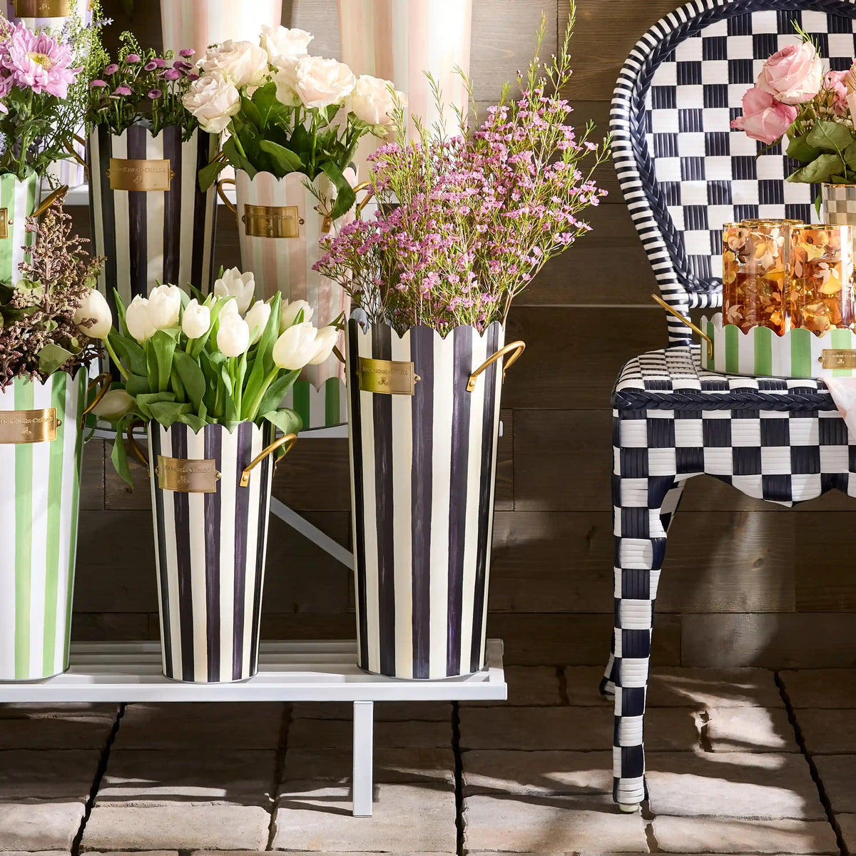 Spectator Galvanized Flower Buckets, Set of 3