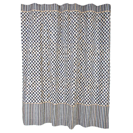 Rosy Check Shower Curtain