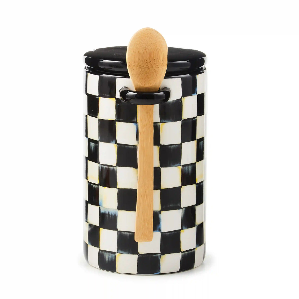 Mocha Check Farmhouse Canister, Set of 2