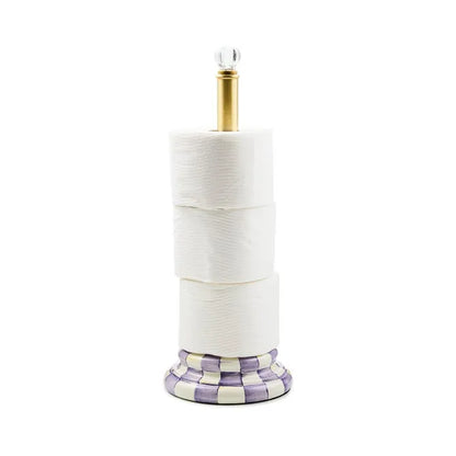 Violet Check Toilet Tissue Storage
