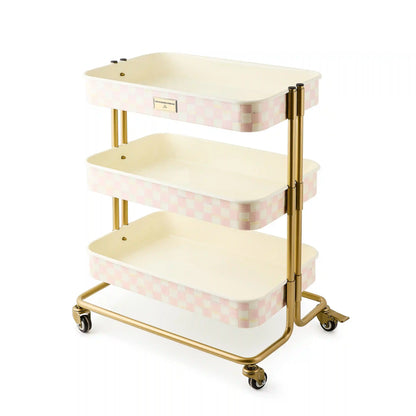 Violet Check 2-Tier Kitchen Cart