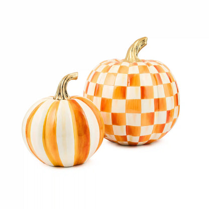Classic Rosy Stripe Small & Check Medium Pumpkin Set