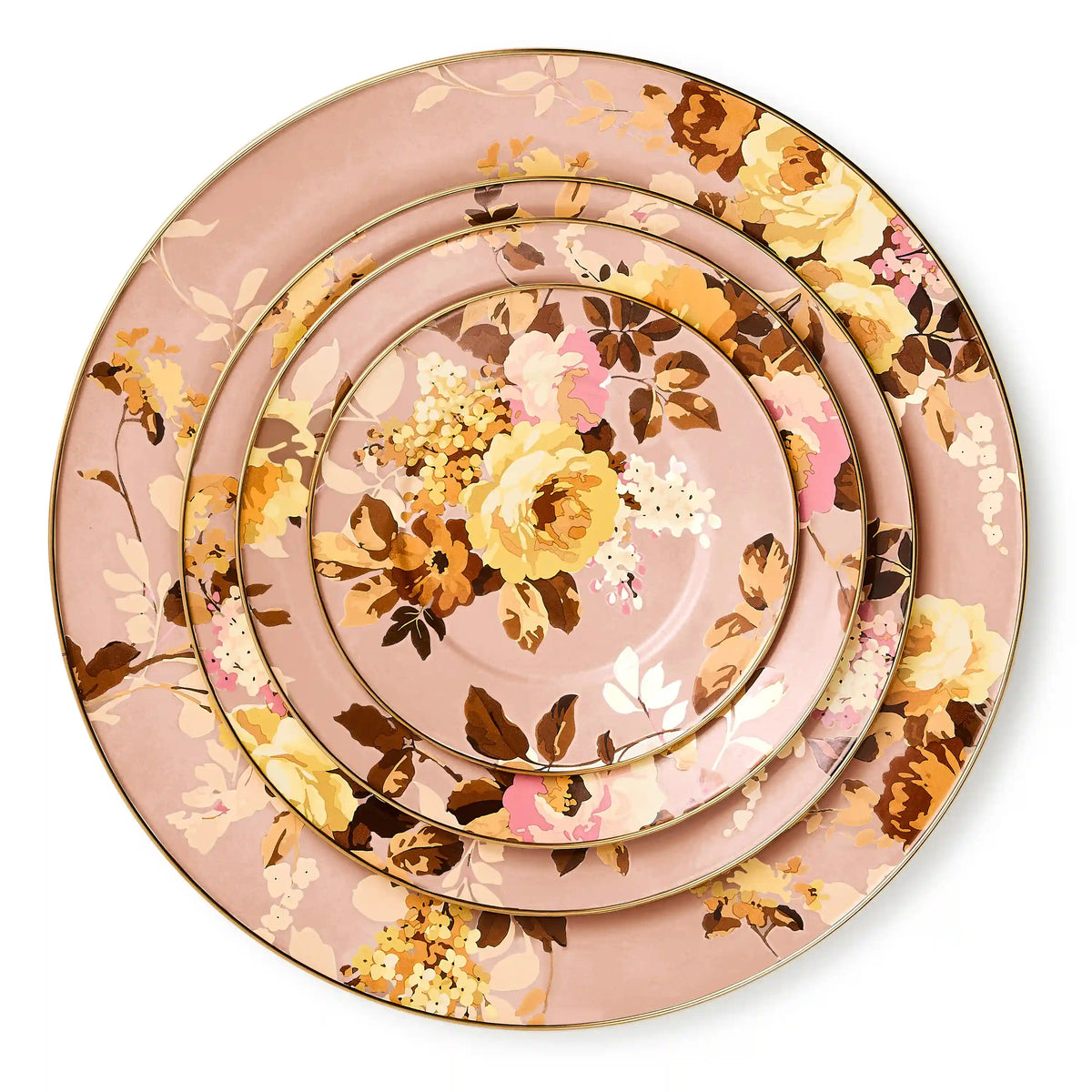 Rosy English Garden Enamel Serving Platter