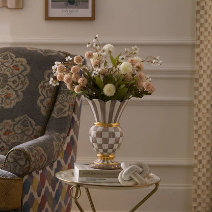 Parchment Check Great Vase
