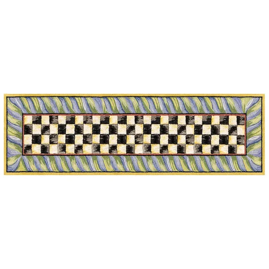 Courtly Check Purple & Green 2'6" x 8' Washable Runner