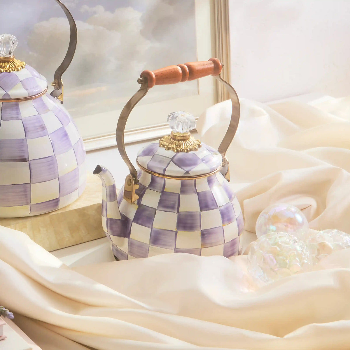 Emerald Check 3 Quart Tea Kettle
