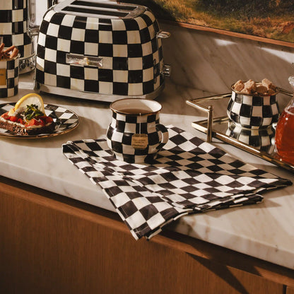 Violet Check Printed Dish Towel