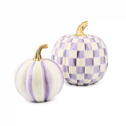 Classic Rosy Stripe Small & Check Medium Pumpkin Set