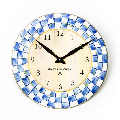 Violet Check Wall Clock