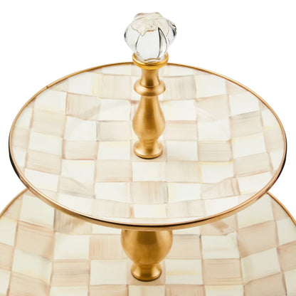 Emerald Check Two Tier Sweet Stand