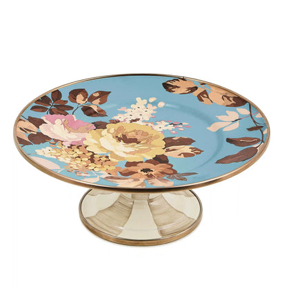 White Flower Market Mini Pedestal Platter
