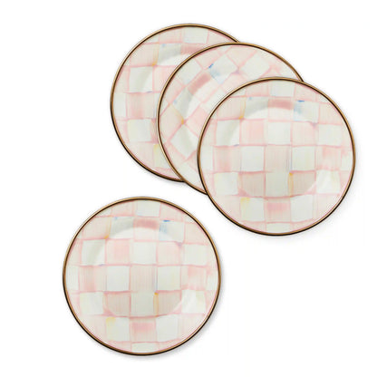 Sterling Check Appetizer Plates, Set of 4